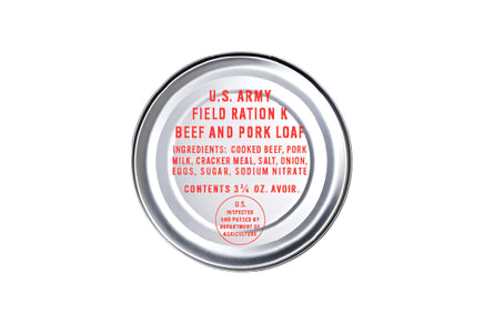 K Ration Cans Supper: Beef and Pork Loaf (Red Text) Rations Frontline Rations