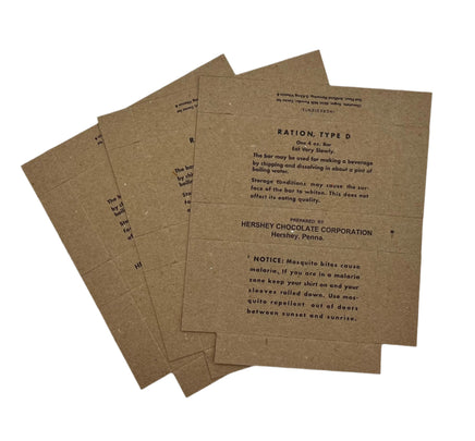 D Ration Boxes 4oz. (3 boxes) D Ration Late War Rations Frontline Rations