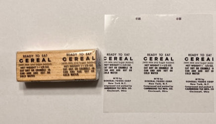 K Ration Ready to Eat Cereal Bar Wrapper General Foods Wrapper (Black) Rations Frontline Rations