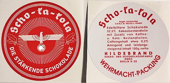 Scho Ka Kola Chocolate Tin Labels (1941, Eagle, Red Cross