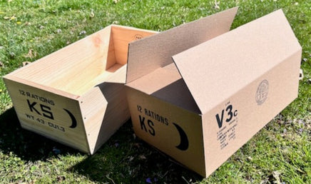 K Ration Corrugated Cardboard Packing Box. Rations Frontline Rations