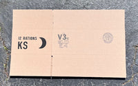 K Ration Corrugated Cardboard Packing Box. K Ration Box without Inspection Labels Rations Frontline Rations