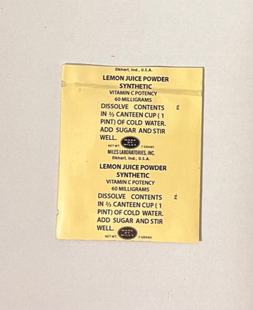 K Ration Beverage Packets Lemon Beverage Mid to Late War Rations Frontline Rations