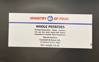 Ministry of Food (Can Label Collection) Whole Potatoes Frontline Rations