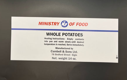 Ministry of Food (Can Label Collection) Whole Potatoes Frontline Rations