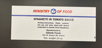 Ministry of Food (Can Label Collection) Spaghetti in Tomato Sauce Frontline Rations
