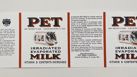 PET Brand Evaporated Milk Label Rations Frontline Rations