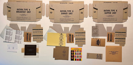 K Ration Boxes and inner component wrappers Patton Food Products K Ration Kit Rations Frontline Rations