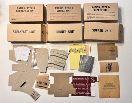 K Ration Boxes and inner component wrappers Philips Packing Company K Ration Kit Rations Frontline Rations