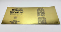 Dehydrated Meat and Rice Label Rations Frontline Rations