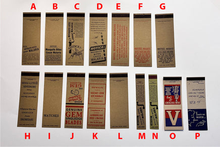WW2 Matchbooks matches Frontline Rations