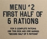 10 in 1 Ration (First Half of Five Rations) Packing Box First Half Of Five Rations Cardboard Box Menu#2
