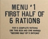 10 in 1 Ration (First Half of Five Rations) Packing Box First Half of Five Rations Cardboard Box Menu#1