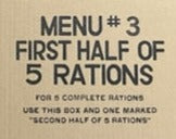 10 in 1 Ration (First Half of Five Rations) Packing Box First Half Of Five Rations Cardboard Box Menu#3
