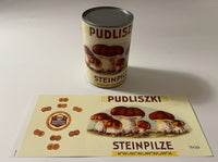 WW2 Polish Pudliszki Food Can Paper Labels Mushrooms (Steinpilze) Frontline Rations