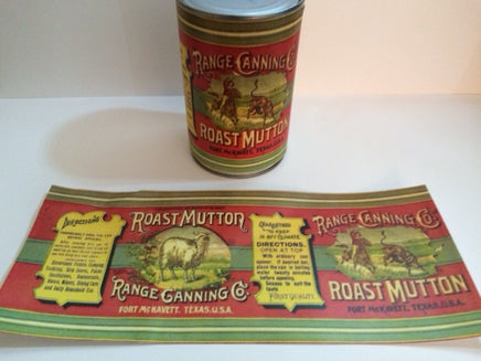 WW1 Range Canning Co. Roast Mutton Can Label Frontline Rations