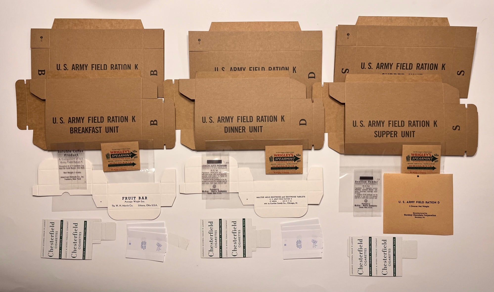 K Ration Boxes and inner component wrappers| Frontline Rations