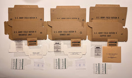 K Ration Boxes and inner component wrappers American Chicle Company K Ration Kit Rations Frontline Rations