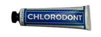 Chlorodont toothpaste tube on a white background