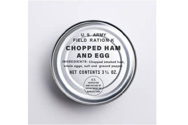 K Ration Can Decals Breakfast: Chopped Ham and Eggs (Black Text) Rations Frontline Rations