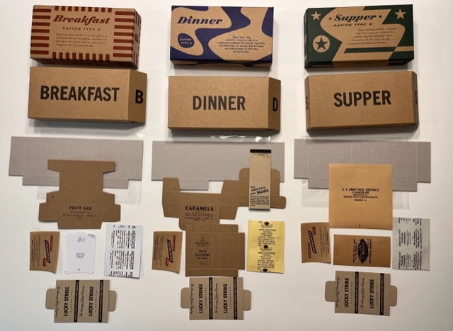 Peach K Ration K Ration Boxes and inner component wrappers| Frontline Rations