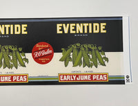 WW2 Eventide Brand Early June Peas Can Label (10 in 1 Ration)