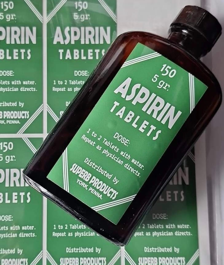 WW2 Aspirin Bottle Label Frontline Rations