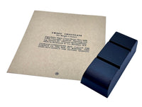  chocolate bar with a packaging label on a white background