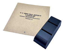2oz later war U.S. Army Field Ration D packaging on a white background