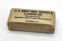 2oz later war U.S. Army Field Ration D package with Hershey branding on a white background
