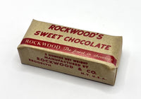 Vintage-style box of Rockwood's Sweet Chocolate on a white background