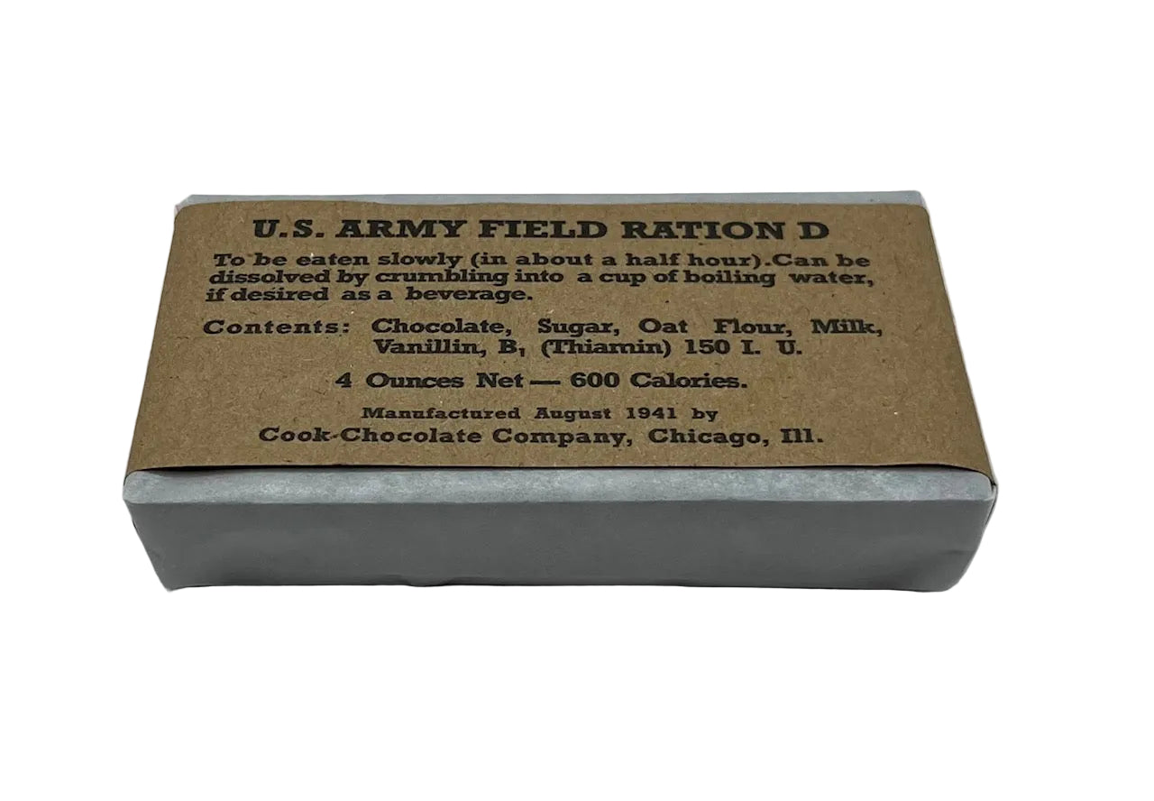 D Ration Boxes 4oz D Ration Bar Early Paper Wrapper Display Model| Frontline Rations