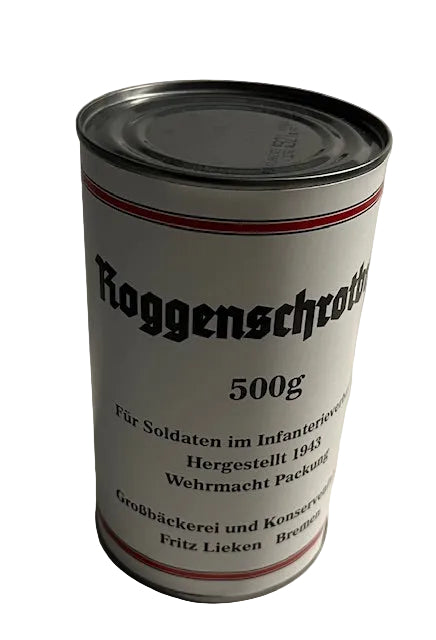 WW2 Wehrmacht Roggenschrotbrot Ration Can Label| Frontline Rations