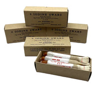 Iodine swab boxes and swabs