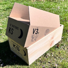 K Ration Corrugated Cardboard Packing Box. Rations Frontline Rations