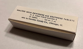 K Ration  Malted Milk Dextrose Tablets Box