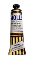 Molle brushless shaving cream tube on a white background