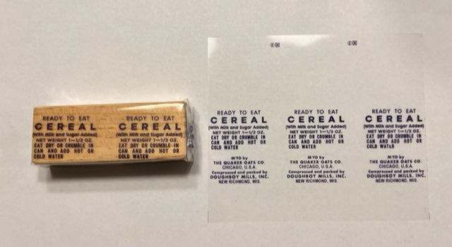 Blue Ration Box K Ration Ready to Eat Cereal Bar Wrapper| Frontline Rations
