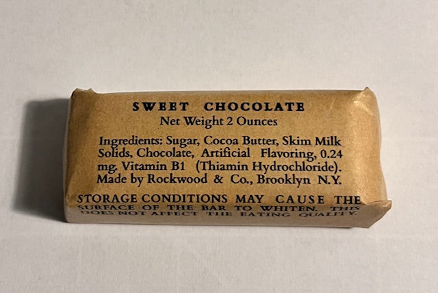 K Ration Rockwood's 2oz Sweet Chocolate Bar Wrapper V.1| Frontline Rations
