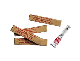 Three cardboard boxes with medical text and a syringe on a white background