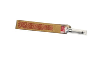Small syringe with a cardboard packaging on a white background