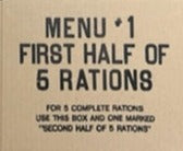 10 in 1 Ration (First Half of Five Rations) Packing Box