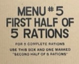 10 in 1 Ration (First Half of Five Rations) Packing Box