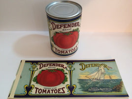 WW1 Defender Brand Tomatoes Can Label
