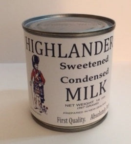 Highlander Brand Condensed Milk Can Label Frontline Rations