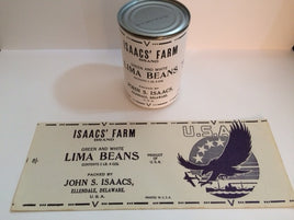 Isaacs Brand Lima Beans Can Label