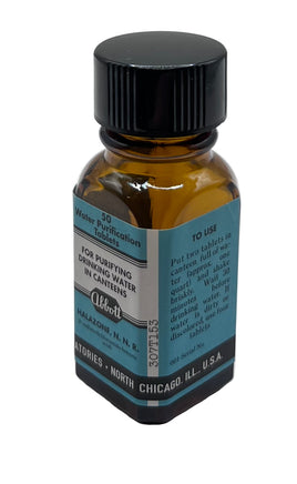 Halazone Bottle 50 Tablets (10 in 1 Ration) Square with Blue Label Rations Frontline Rations