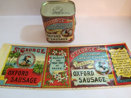 WW1 St. George Canning Co. Oxford Sausage Can Label