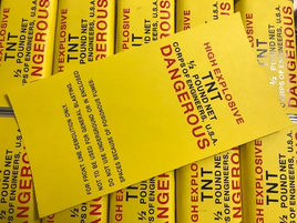 Half Pound TNT Rectangular Block Label ordnance Frontline Rations