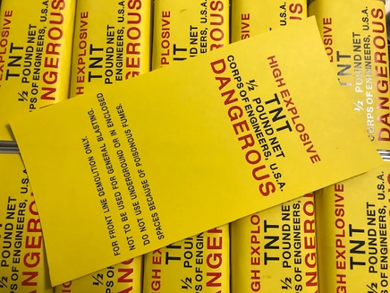 Half Pound TNT Rectangular Block Label ordnance Frontline Rations